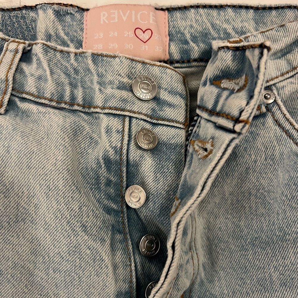 Revice Button Fly Light Blue Jeans